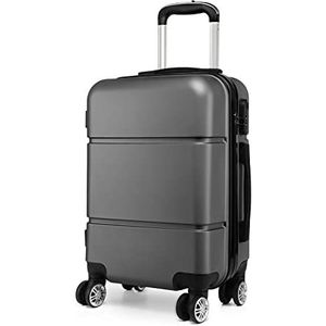 Kono 20'' cabin hardshell koffer, handbagage voor op reis, ABS duurzaam en lichtgewicht, met vier stille wielen en cijferslot, 33L, 55x38x22cm (Grijs)