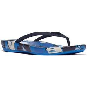 Fitflop Dames iQUSHION FLOWERZ Ergonomische FLIP-Flops, blauw, 3 UK, Blauw, 36 EU