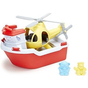 Green Toys Rescue Boat with Helicopter