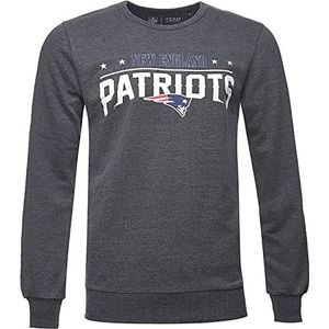 Recovered NFL New England Patriots Retro American Football Team Logo Sweatshirt - Houtskool - Officieel gelicentieerd - Heren/Unisex Vintage Stijl, Meerkleurig, S