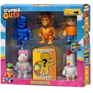 Stumble Guys 6-pack actiefiguren 7,5 cm Set 1, 2 groepen personages om te verzamelen, officiële licentie van het videospel voor volwassen fans en jongens of meisjes vanaf 8 jaar (64113006)