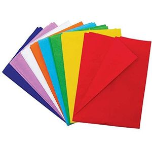 Baker Ross FC749 Regenboog Gekleurd Crêpepapier - Pak van 8 Vellen, Kinder Ambachten, School Kunst Benodigdheden, Gekleurd Papier