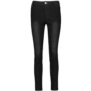 Taifun Skinny jeans voor dames, jeans, verkort jeans, washed-out-effect, effen, licht verkorte pijpen, zwart, 34