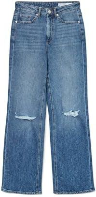 Vero Moda - TESSA - Wide Leg Jeans - Used Look - Katoenmix