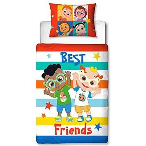 CoComelon Character World schattig design slaapkamer assortiment | omkeerbaar tweezijdig officieel gelicentieerd beddengoed | Peuter Cot Bed Dekbedovertrek met bijpassende kussensloop