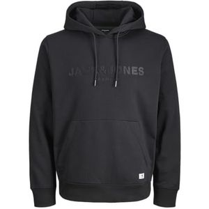 JACK & JONES Heren Jprbluloyal Sweat Hood Prau25, zwart, XS
