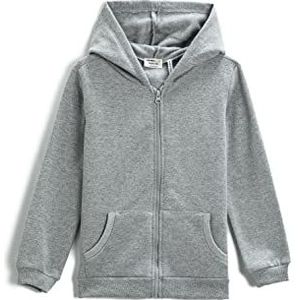 Koton Sweatshirt met rits en capuchon met zak sweatshirt, grijs (023), 11-12 jaar voor meisjes, grijs (023), 11-12 Jaren