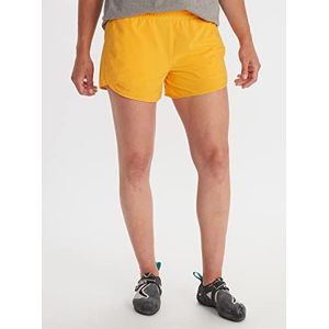 Marmot Dames Wm's Elda Short 4 inch, ademende functionele shorts, sneldrogende trainingsshorts met UV-bescherming, elastische bouldering shorts, Golden Sun, XL