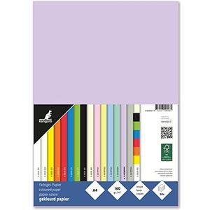 Kangaro - Gekleurd papier Pastel Lilla DIN A4-160g/m² FSC mix - 50 pack - briefpapier knutselpapier DIY