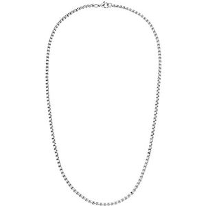 Amor halsketting van roestvrij staal voor heren, 55 cm, zilver, geleverd in geschenkverpakking, 2017859