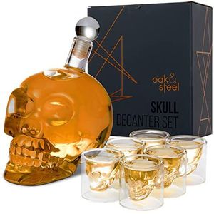 Doodskop Whiskey Karaf (500ml) met 6 Skull