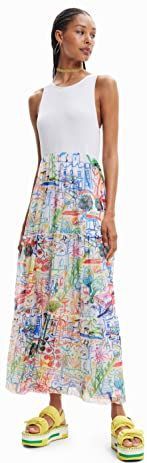 Jurk - Lange Gecombineerde - Mouwloos - Maxi - Met Tule - Regular Fit - Gevoerde Rok