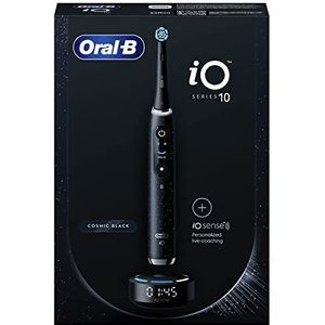 Oral-B iO Series 10 elektrische tandenborstel+reserveborstel, Bluetooth, 7 poetsmodi, coaching, 1 reistas, 1 tas, zwart/kosmisch zwart (verpakking kan variëren)