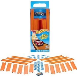 Hot Wheels BHT77 - Track Builder Pack incl. voertuig | Speelgoed auto racebaan vanaf 4 jaar | 4,50 m spoor | Inclusief 18 spoorverbinders