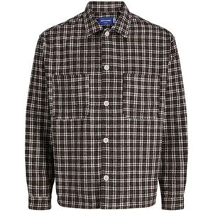 JACK & JONES Junior Jorinwood geborsteld overshirt Ls Jnr, Diepe mahonie, 176