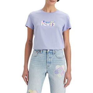 Levi's dames t-shirt The Perfect Tee, Poster Logo Persian Violet, XS