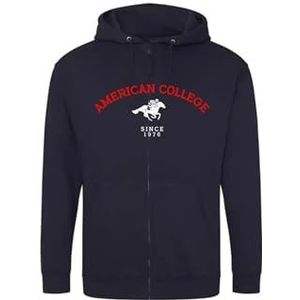 AMERICAN COLLEGE USA Sweatshirt met print, warme kleding, uniseks, kinderen, jongens en meisjes, casual, model ACSZW3, marineblauw, 12 jaar, Blauw, 12 ans