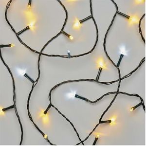 EMOS Led-lichtketting warmwit + koud wit voor binnen en buiten, 12 m lange kerstlichtketting met 120 leds, 6 uur timerfunctie, voeding en transformator, voor feestjes, Kerstmis, decoratie