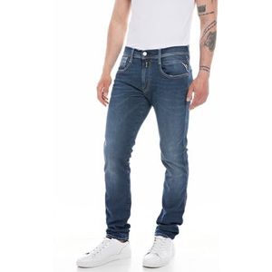 Replay Heren Anbass Slim-Fit Hyperflex Jeans met Stretch, Donkerblauw 007, 30W / 30L