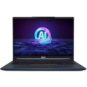 MSI Stealth 16 AI Studio A1VFG-009FR Intel Core Ultra 7 155H Laptop 40,6 cm (16") Quad HD+ 32 GB DDR5-SDRAM 1 TB SSD NVIDIA GeForce RTX 4060 Wi-Fi 7 (802.11be) Windows 11 Pro Blauw