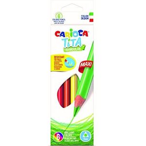 Carioca Tita Triangle Maxi potloden, 6 stuks, meerkleurig