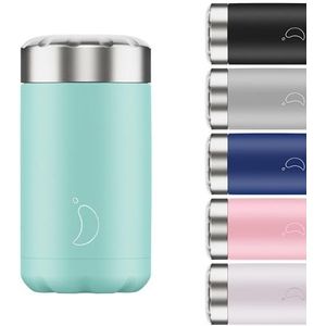 Chilly's thermos opbergblijk - dubbelwandige, lekvrije, herbruikbare premium voedselcontainer van roestvrij staal (RVS) - Pastel groen - 500ml