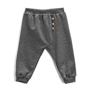 Koton Joggingbroek voor baby's, met knoopsluiting, elastische tailleband, grijs (023), 18-24 Maanden