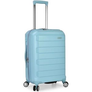 Traveler's Choice Unisex-Adult Onverwoestbare Polypropyleen Hardshell Uitbreidbare Spinner Bagage Bagage Bagage Koffer, Baby Blauw, Checked-Medium (26-Inch), Onverwoestbare polypropyleen hardshell