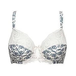 Sans Complexe Dames Amelie Print 70AAG76 Klassieke beugelbeha, Imprime Floral Ivoire/Bleu, 90C