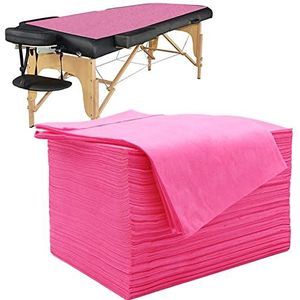 Luriseminger Wegwerp Bedlaken voor massagestoelen, 100 stuks, van vliesstof voor massagetafel, SPA Tattoo Salon Hotels bedden - 80 x 180 cm (roze)