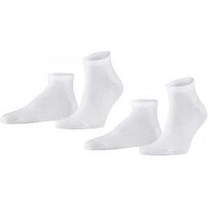 FALKE Heren Korte sokken Happy 2-Pack M SN Katoen Kort eenkleurig Multipack 2 Paar, Wit (White 2000), 47-50