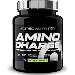 Scitec Nutrition Amino Charge, Gearomatiseerd drankpoeder met aminozuren, cafeÃ¯ne en zoetstoffen, suikervrij en glutenvrij, 570 g, Appel
