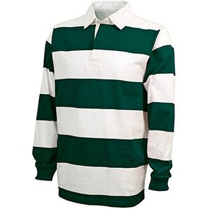 Charles River Apparel Klassiek rugbyshirt voor heren, Bos/Wit, L