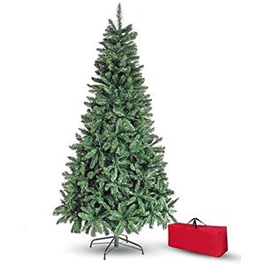 Brigros Kunstkerstboom, dikke dennennaalden + zakken, realistisch, haken, eenvoudige montage, PVC, metalen basis, brandvertragend (120 cm, groen)
