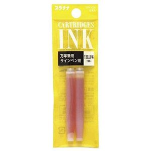 Platinum Preppy Marker & Fountain Pen Refill Cartridge - Geel Inkt - Set van 2