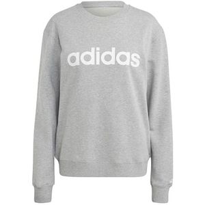 ADIDAS IC6880 W Lin FT SWT damessweatshirt, medium grijs gemêleerd/wit, maat M