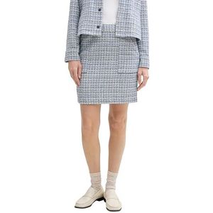 TOM TAILOR Damesrok, 37498 - Blue Boucle Structuur, 40