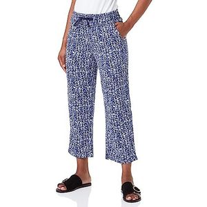 GERRY WEBER Edition Dames Easy Fit broek, blauw/ecru/wit print, 48R, Blauw/ecru/wit opdruk, 48