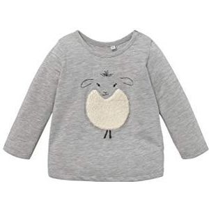 TOM TAILOR T-shirt met lange mouwen voor babymeisjes, Lunar Rock Melange|beige, 68 cm