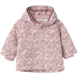 NAME IT Baby meisje NBFMAXI Jacket Flower all-weather jas, Burnished Lilac, 68, Burnished Lilac, 68 cm