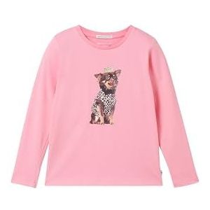 TOM TAILOR Meisjesshirt met lange mouwen en chihuahua-print, 34603 - Pink Universe, 92-98