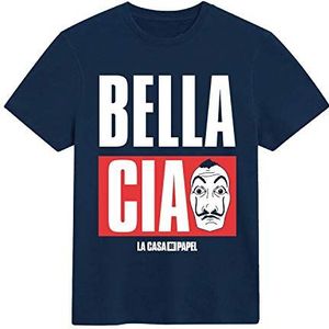 La Casa De Papel Money Heist Bella Ciao Vriendje fit t-shirt, Vrouwen, S-2XL, Marine, Officiële Koopwaar
