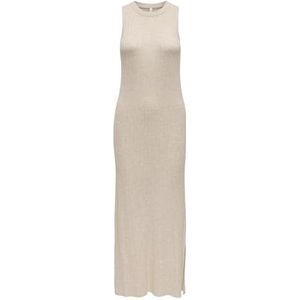 ONLY - ONLTARA - Gebreide Jurk - Greige - Mouwloos - 7/8 Lengte