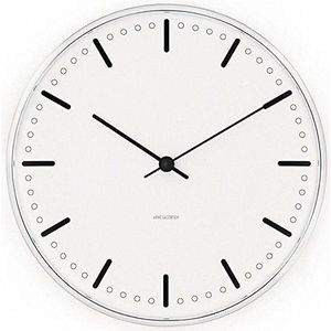 Arne Jacobsen City Hall Clock Wandklok Wit - Ø 21cm - 43631