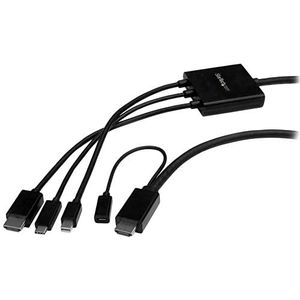 StarTech.com USB-C, HDMI of Mini DisplayPort naar HDMI converterkabel - 2 m - USB Type-C HDMI of Mini DP naar HDMI adapter