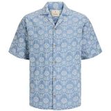 JACK & JONES - Overhemd - Camel/Wit - Comfort Fit - Katoen - Bloemenprint