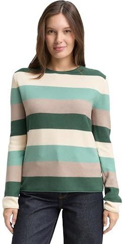 TOM TAILOR Damestrui, 39986 - Green Block Stripe, XXL