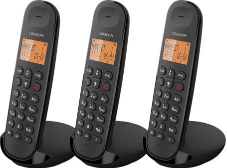 Logicom - ILOA 350 - Huistelefoon Draadloos - zonder antwoordapparaat - 3 Handsets - Dect telefoon - Zwart