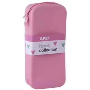 APLI 20411 - siliconen etui XL plat Nordiek roze