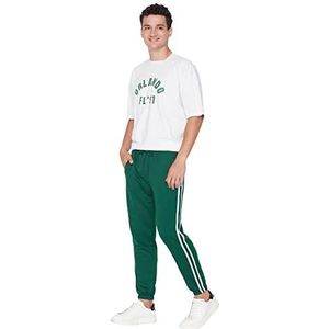 Trendyol Heren Man Normale Taille Regular Joggingbroek, Emerald Groen, XL